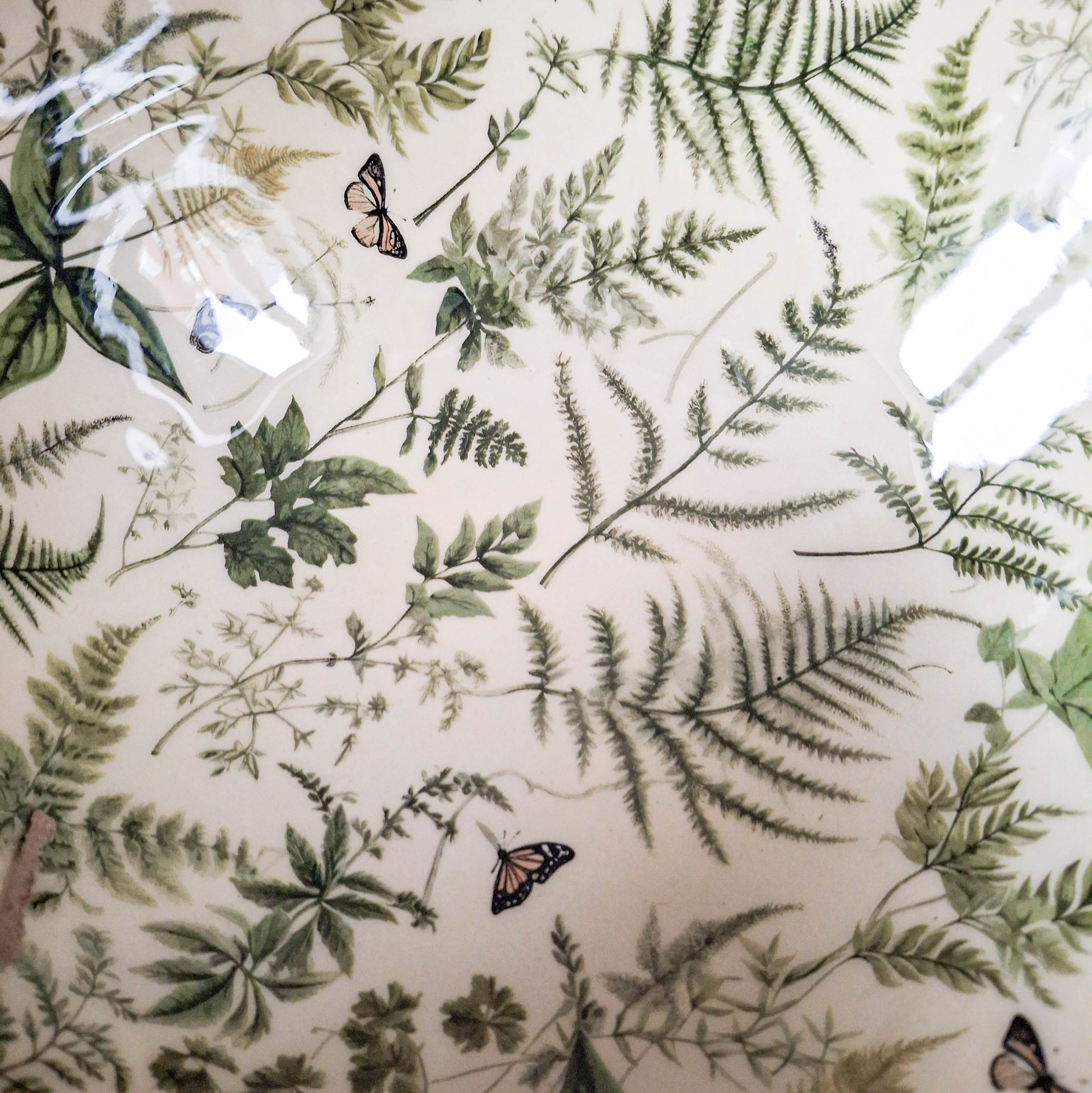 Fern Print Mango Wood Bowl