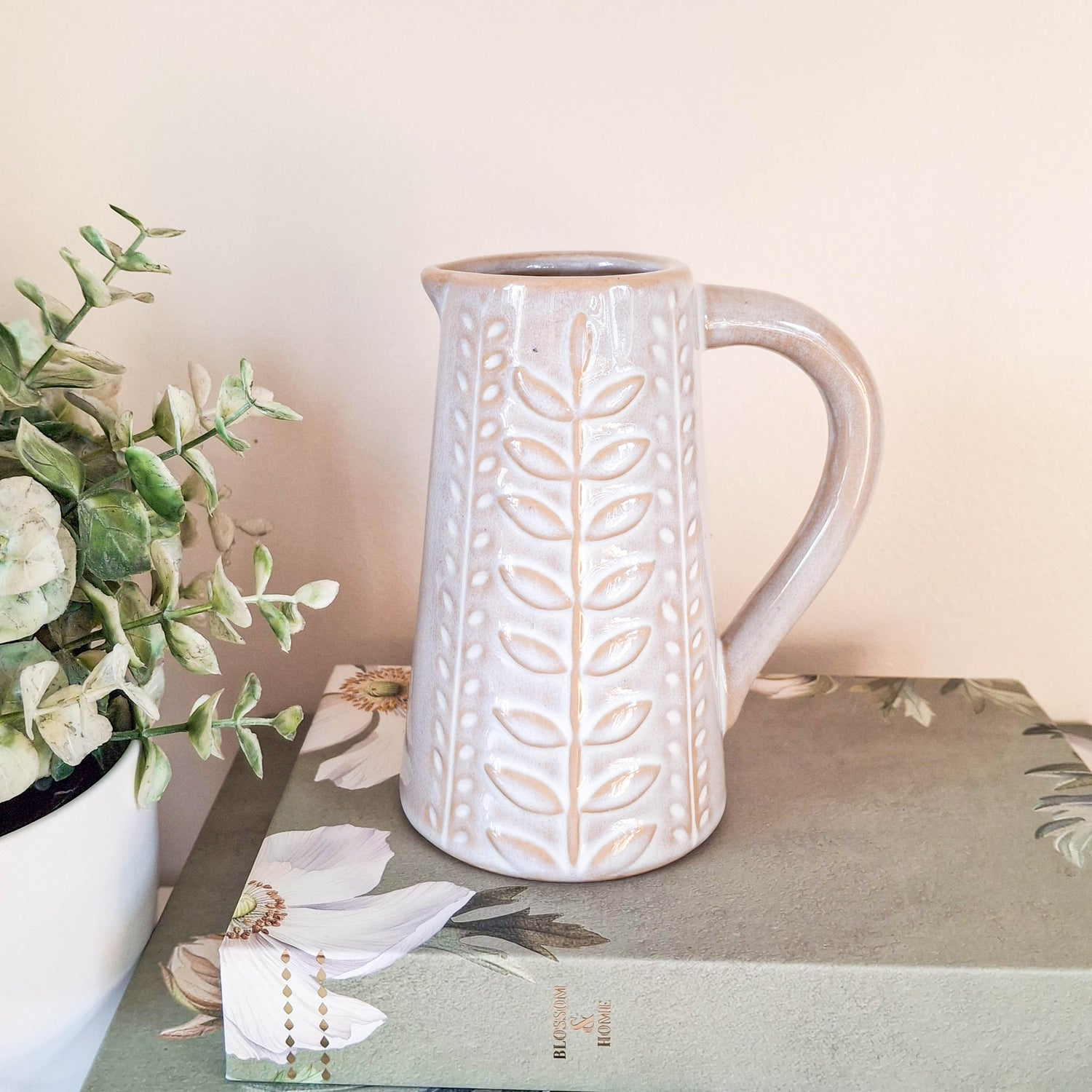 Small Leaf Embossed Jug