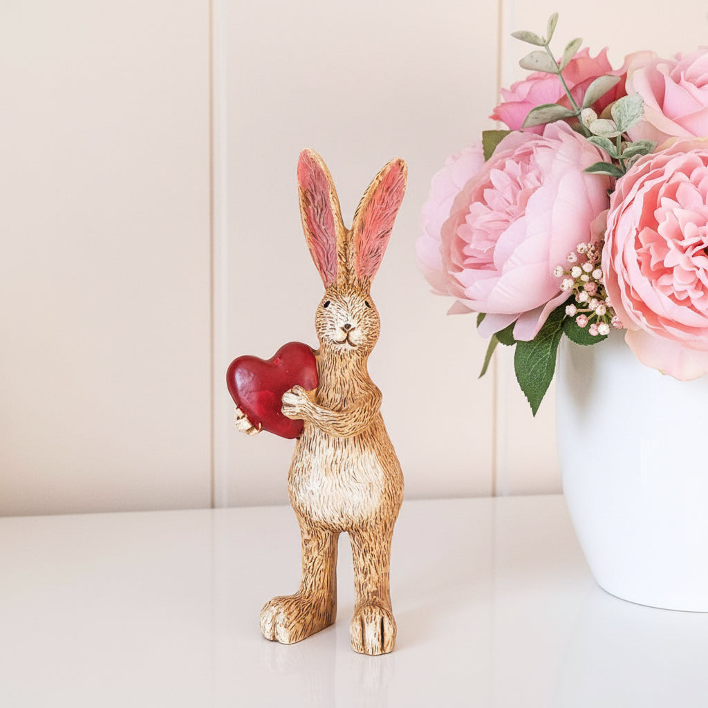 Standing Rabbit with Red Heart