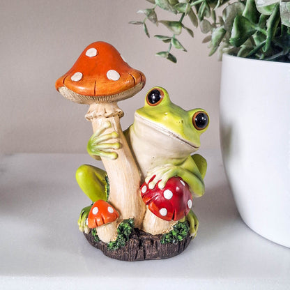 Frog with Mushroom Ornament