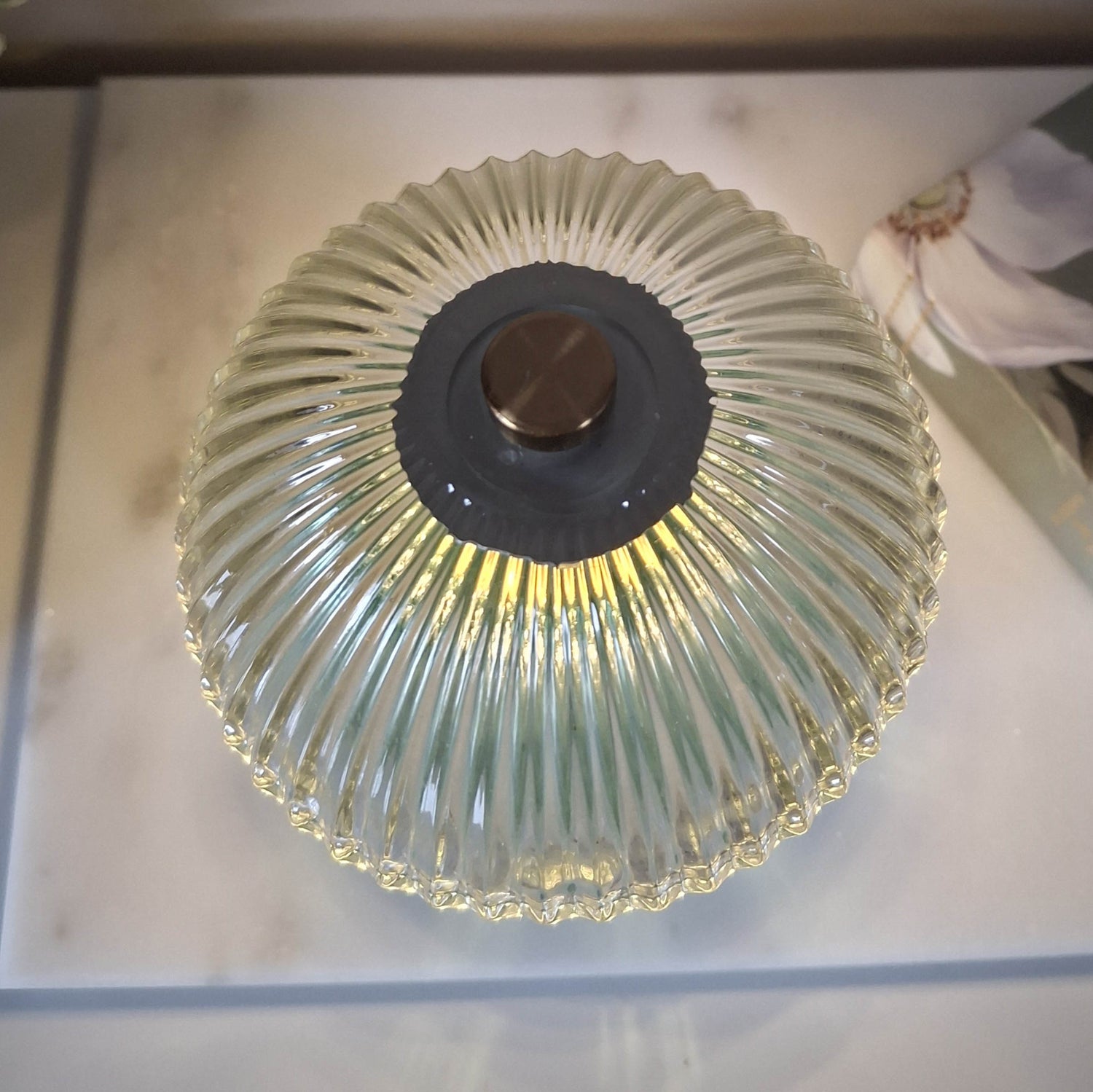 Teal Vintage Style LED Glass Night Lamp