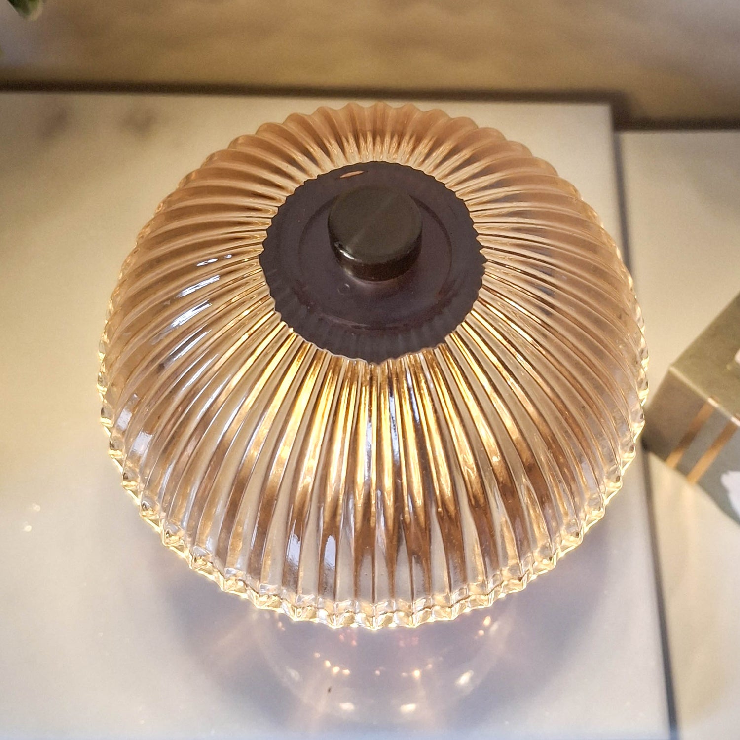 Amber Vintage Style LED Glass Night Lamp