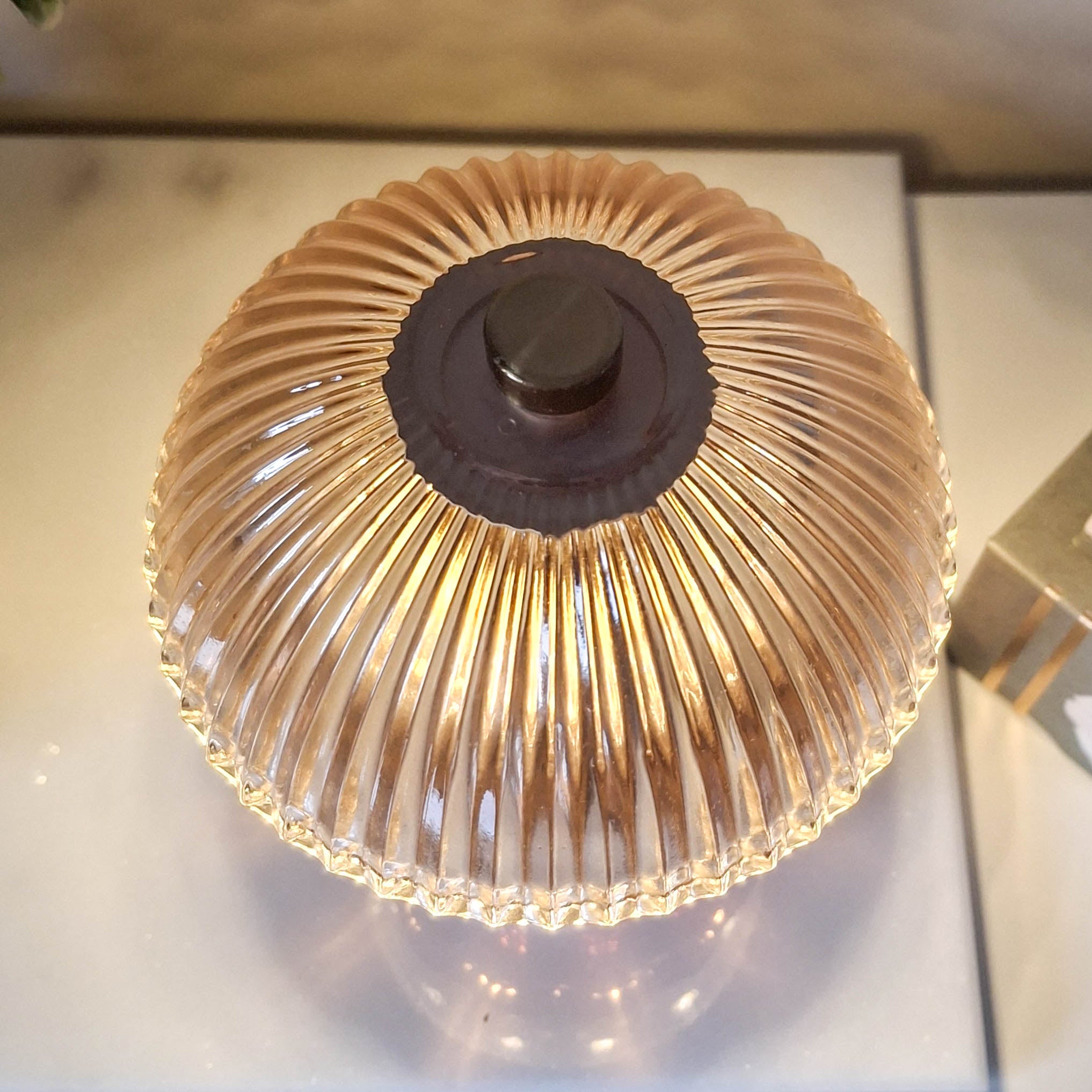 Amber Vintage Style LED Glass Night Lamp