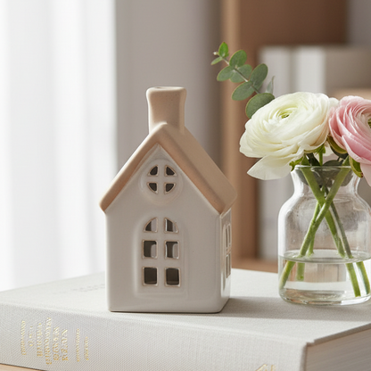 White Ceramic House Ornament