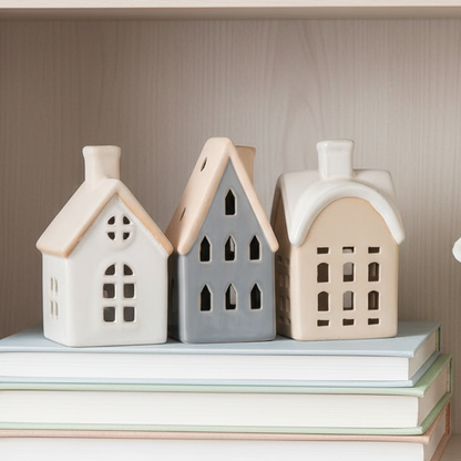 White Ceramic House Ornament