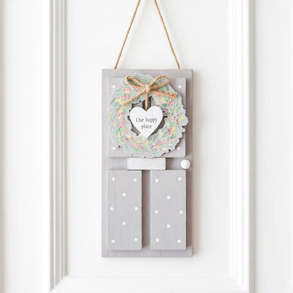 Our Happy Place Door Shaped Plaque