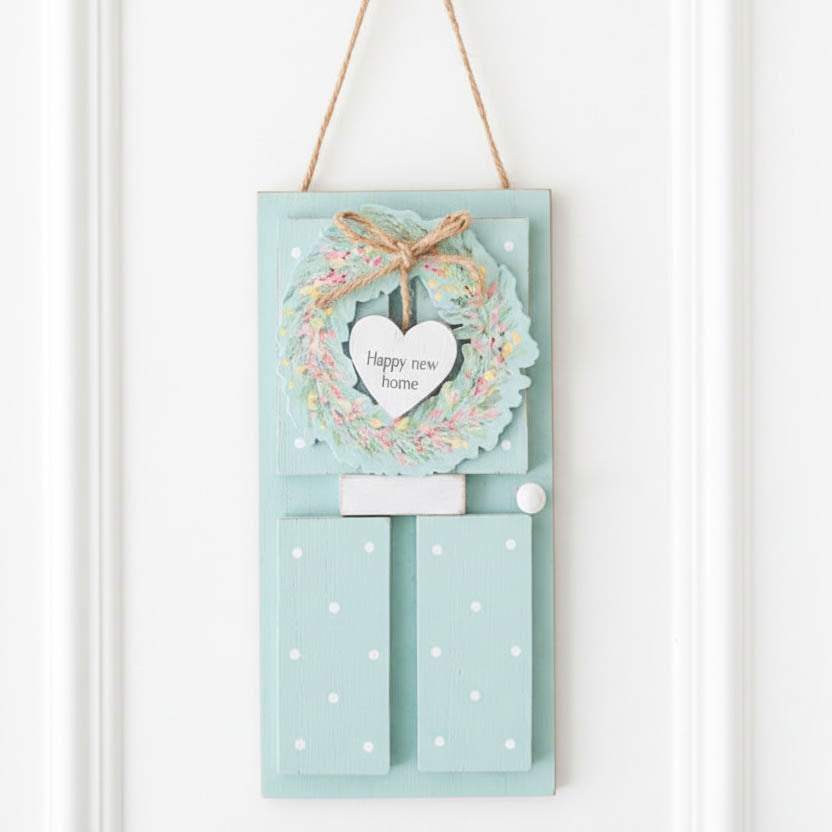 Happy New Home Door Shaped Plaque