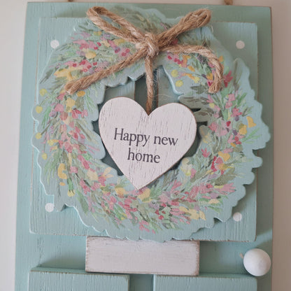 Happy New Home Door Shaped Plaque