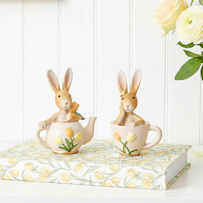 Mini Brown Rabbit in Teapot