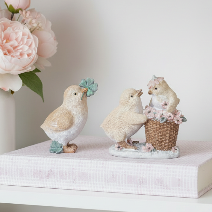 Pink Flower Chicks Ornament