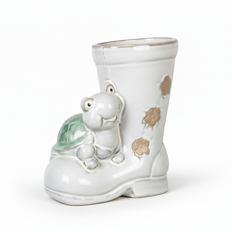 Rustic Tortoise Wellington Boot Plant Pot