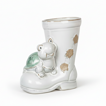 Rustic Tortoise Wellington Boot Plant Pot