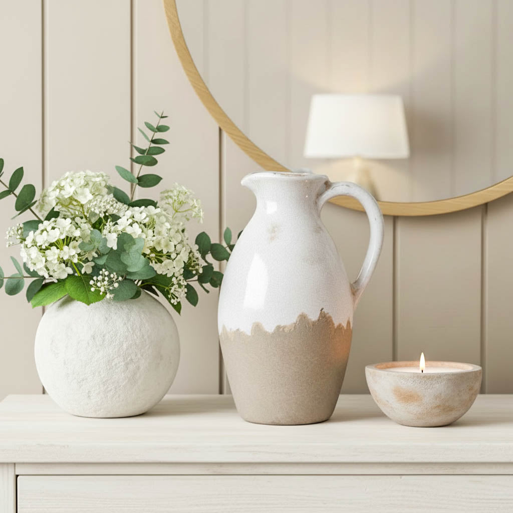 Large Stone &amp; Crackle Effect Jug