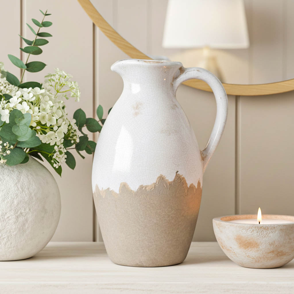 Large Stone &amp; Crackle Effect Jug