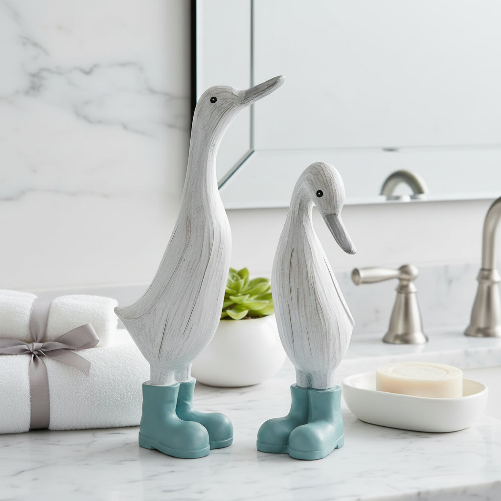 Large Duck in Light Blue Wellies