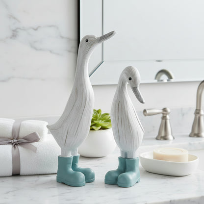 Large Duck in Light Blue Wellies