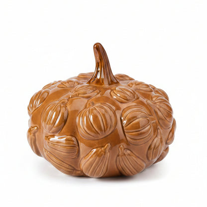 Embossed Ceramic Toffee Orange Pumpkin