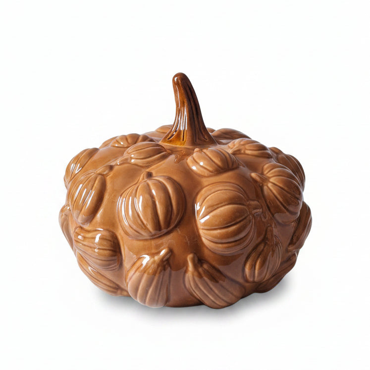 Embossed Ceramic Toffee Orange Pumpkin
