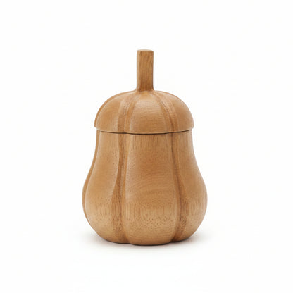Mango Wood Pumpkin Storage Pot