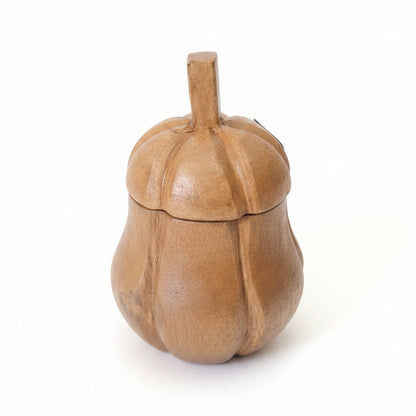 Mango Wood Pumpkin Storage Pot