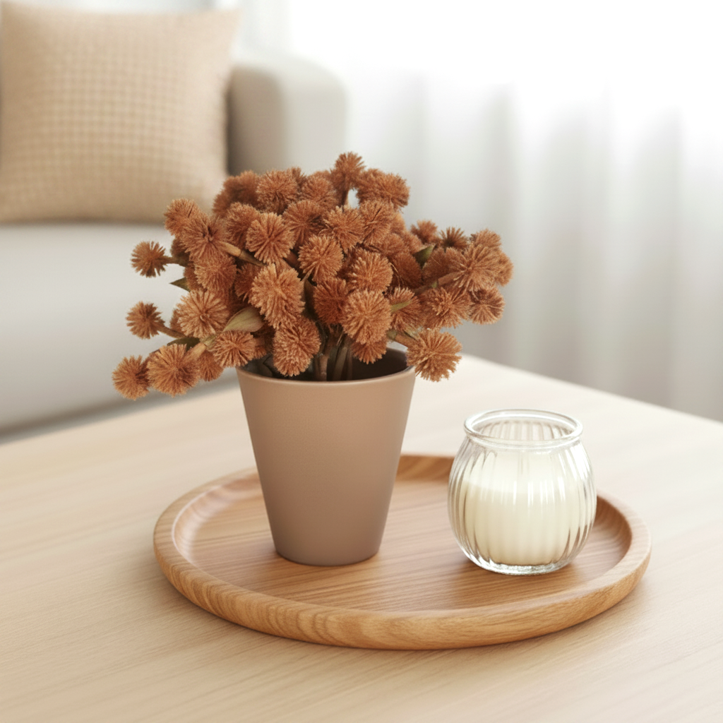Russet Orange Faux Allium in Pot