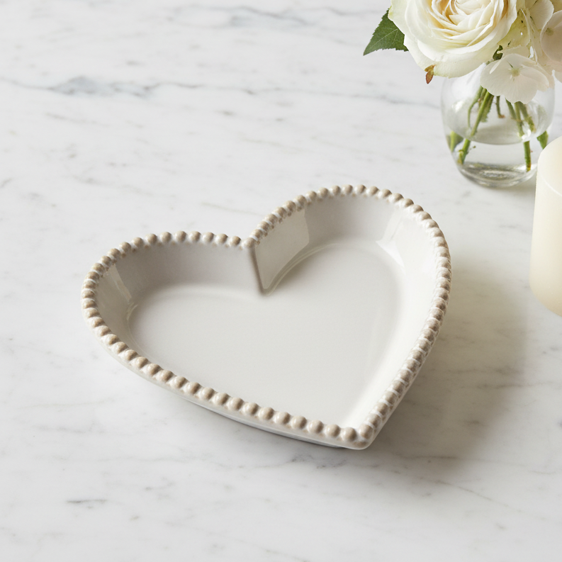 Natural Beaded Edge Heart Trinket Dish