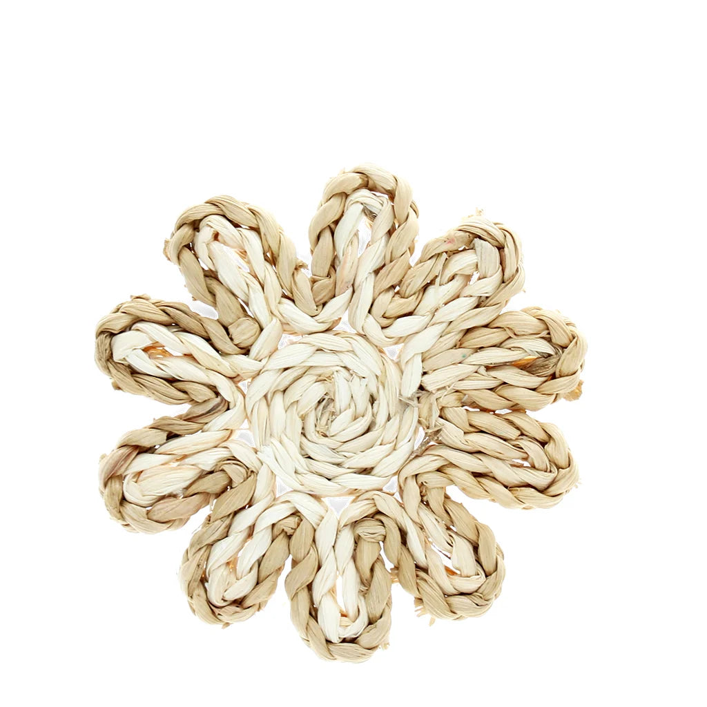 Natural Corn Husk Coaster Set of 2