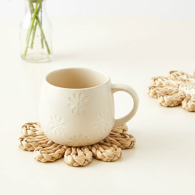 Natural Corn Husk Coaster Set of 2