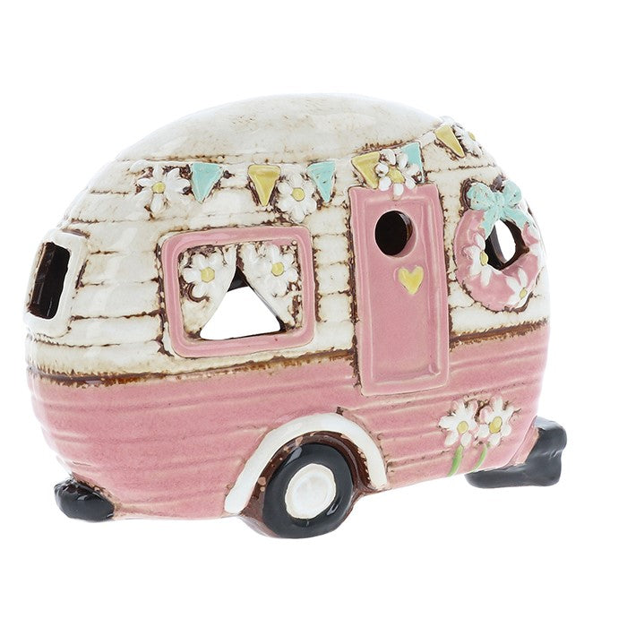 Village Pottery Pink Caravan Tealight Holder