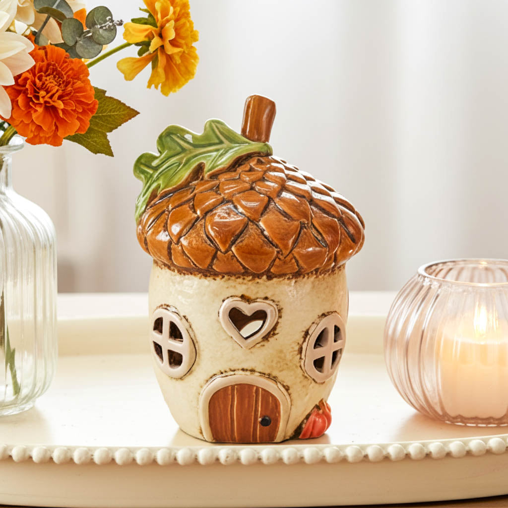 Village Pottery Acorn House tealight Holder