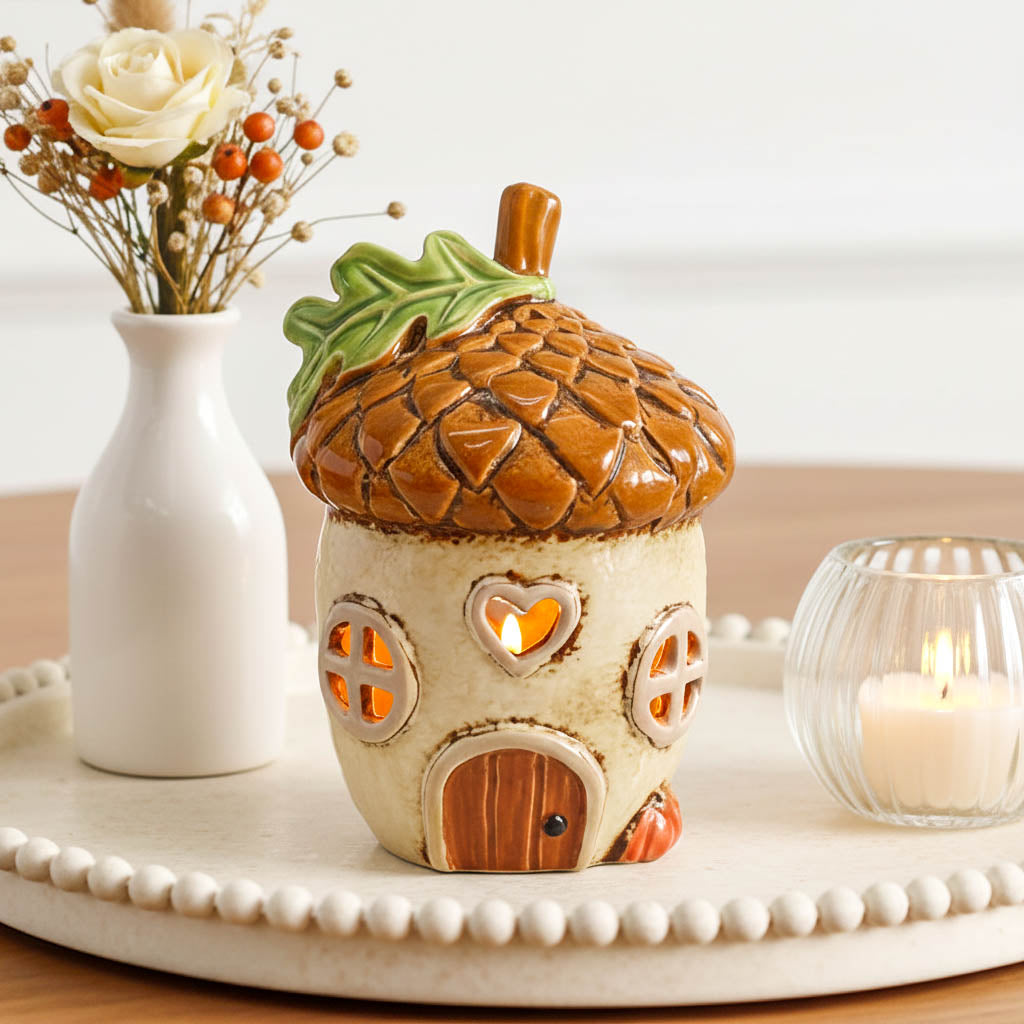 Village Pottery Acorn House tealight Holder