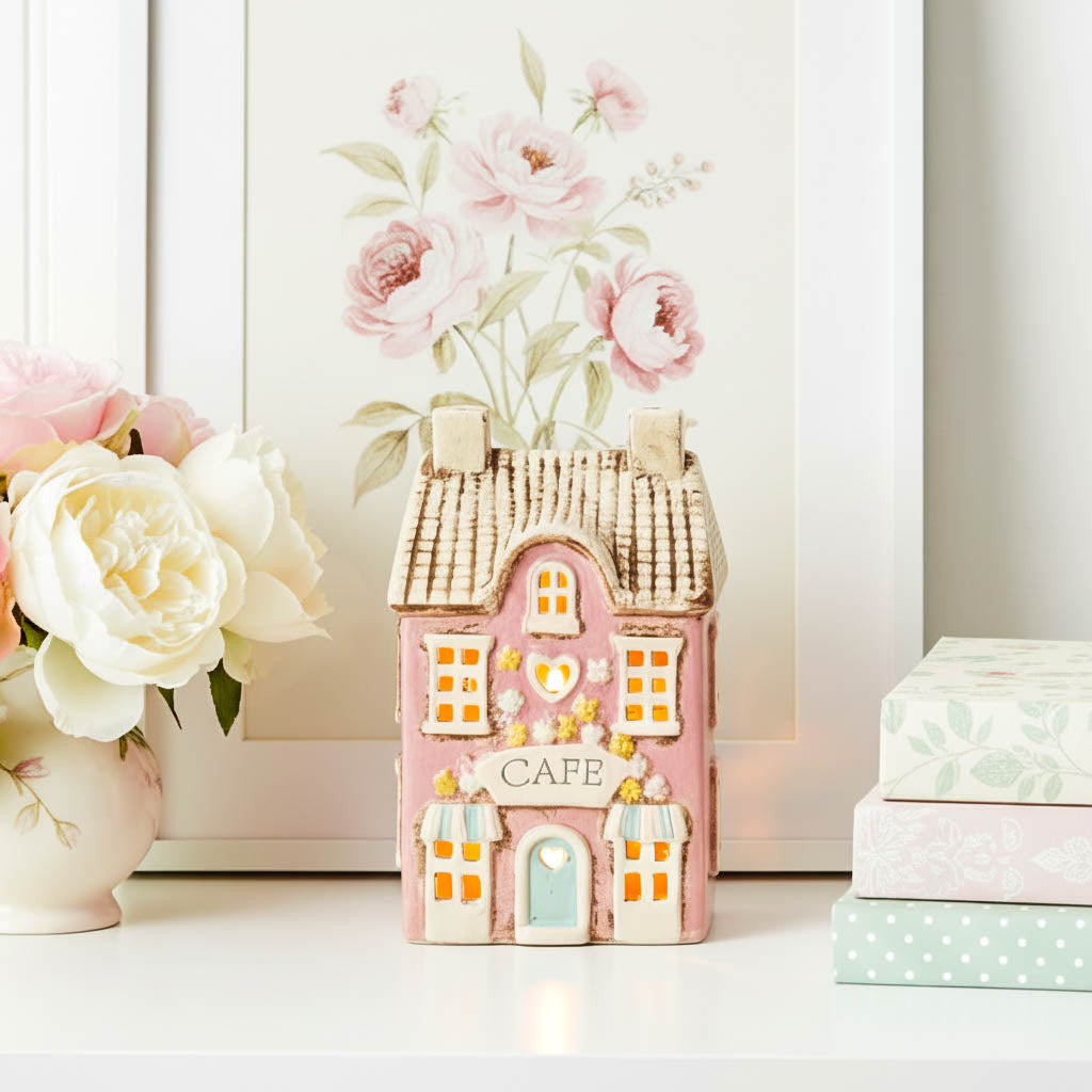 Village Pottery Cafe Ceramic Tealight House