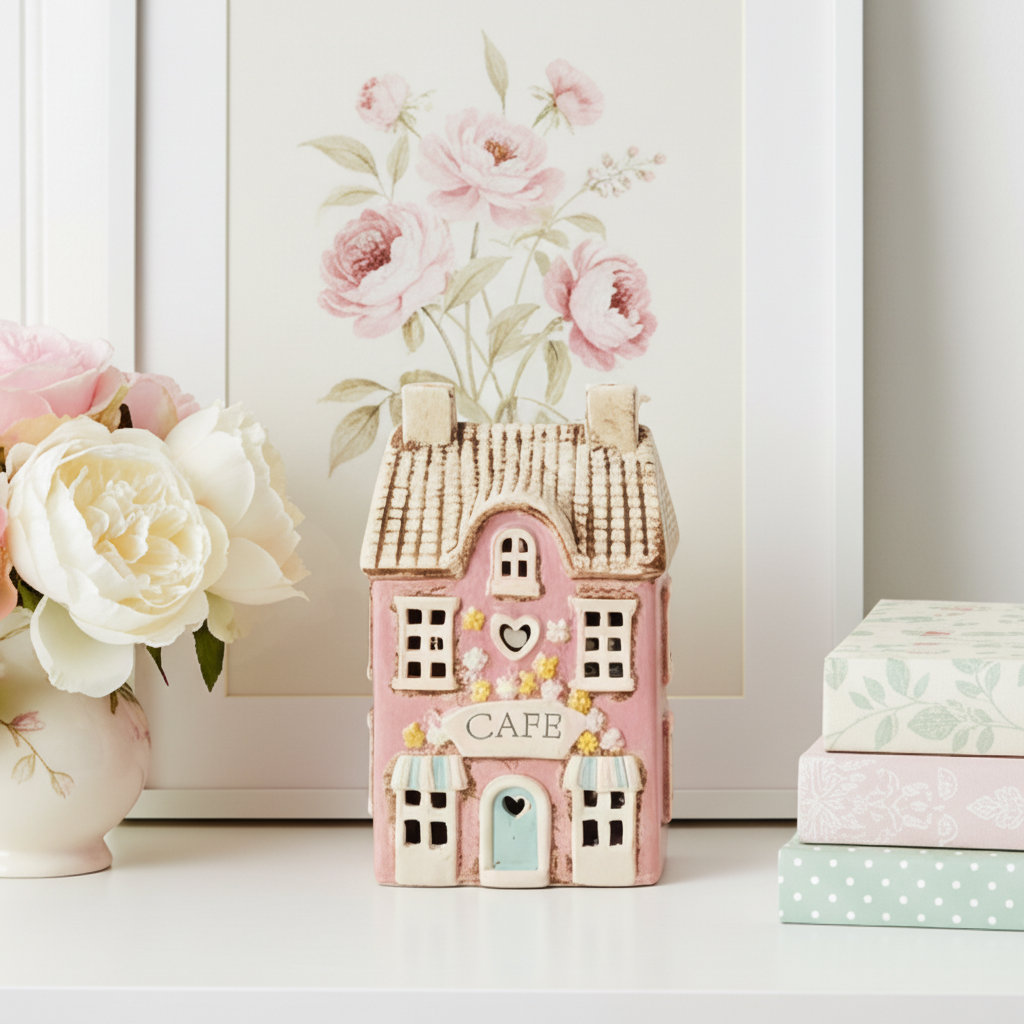 Village Pottery Cafe Ceramic Tealight House
