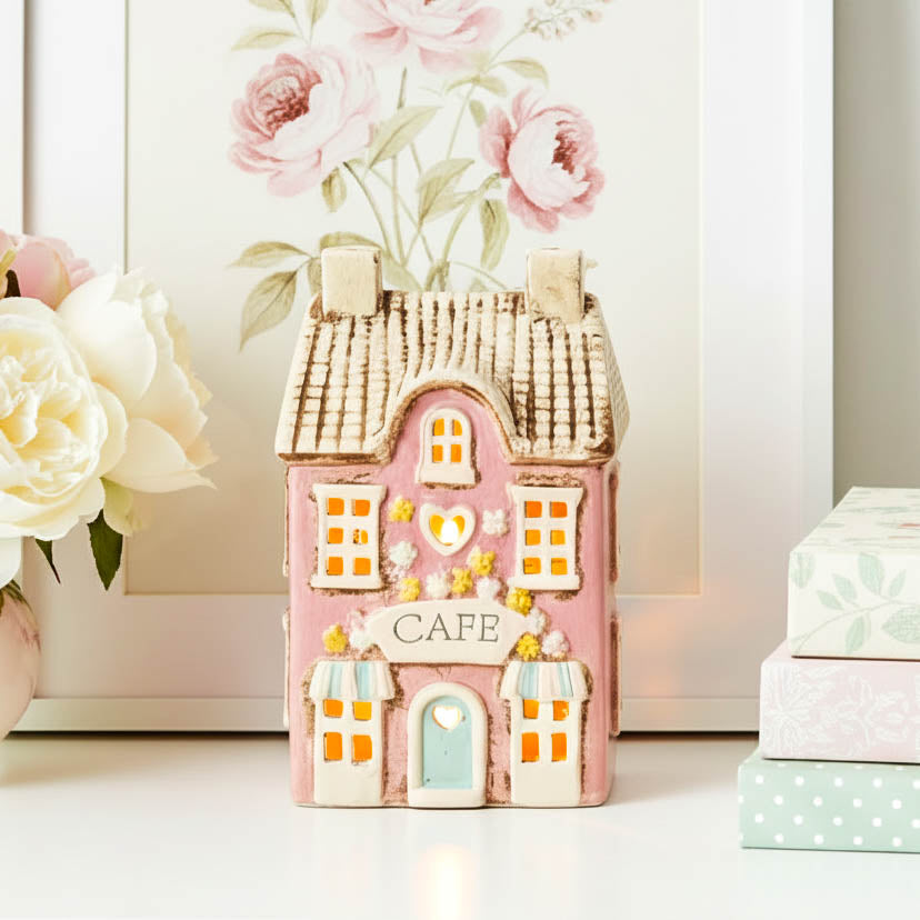 Village Pottery Cafe Ceramic Tealight House