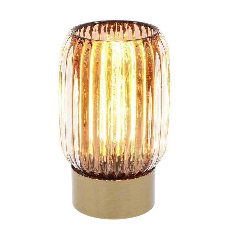 BACK JULY Luxe Bronze Lines LED Glass Lamp