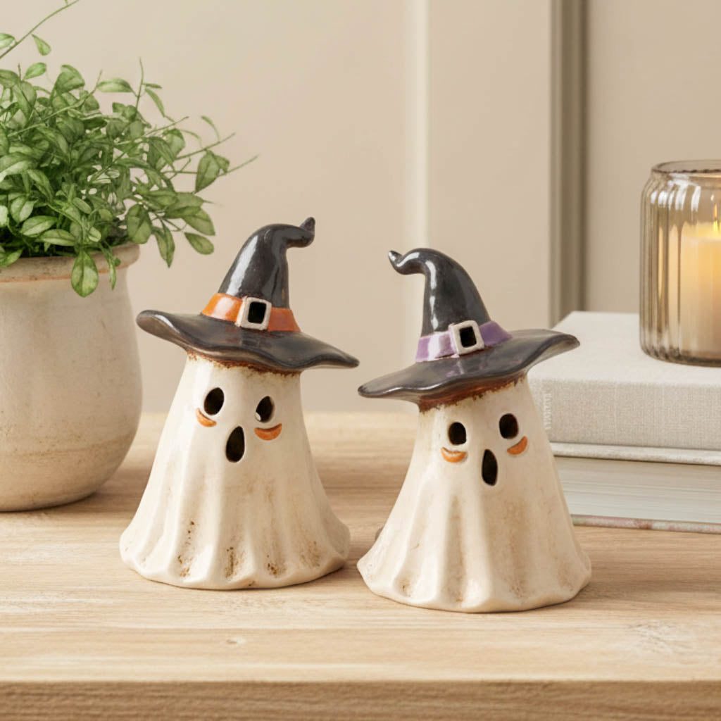 Village Pottery Ghost Tealight Holder
