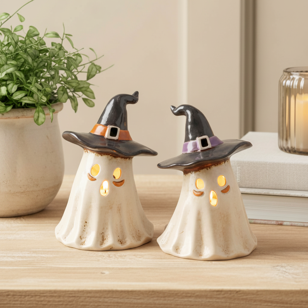 Village Pottery Ghost Tealight Holder