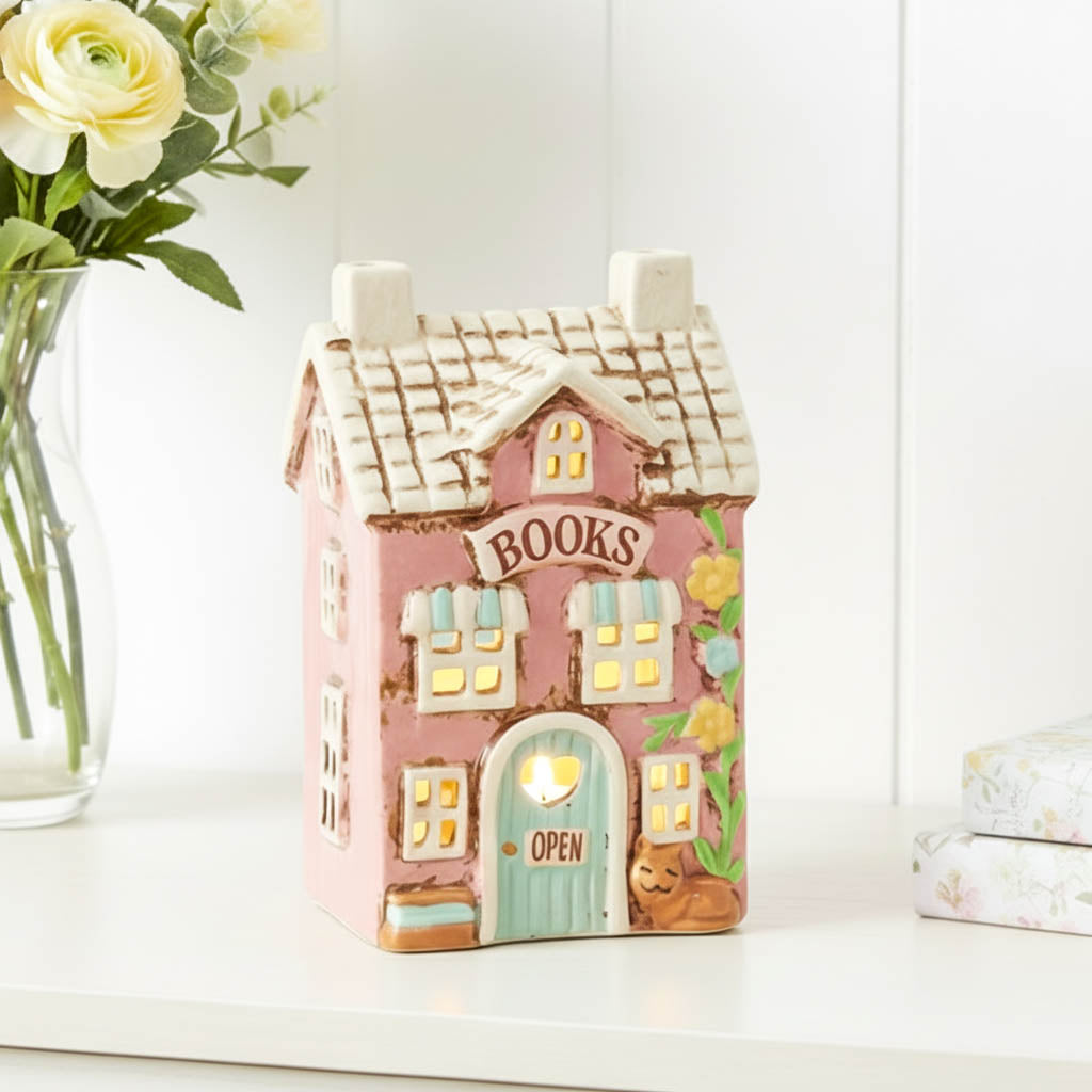 Village Pottery The Book Shop Tealight Cottage
