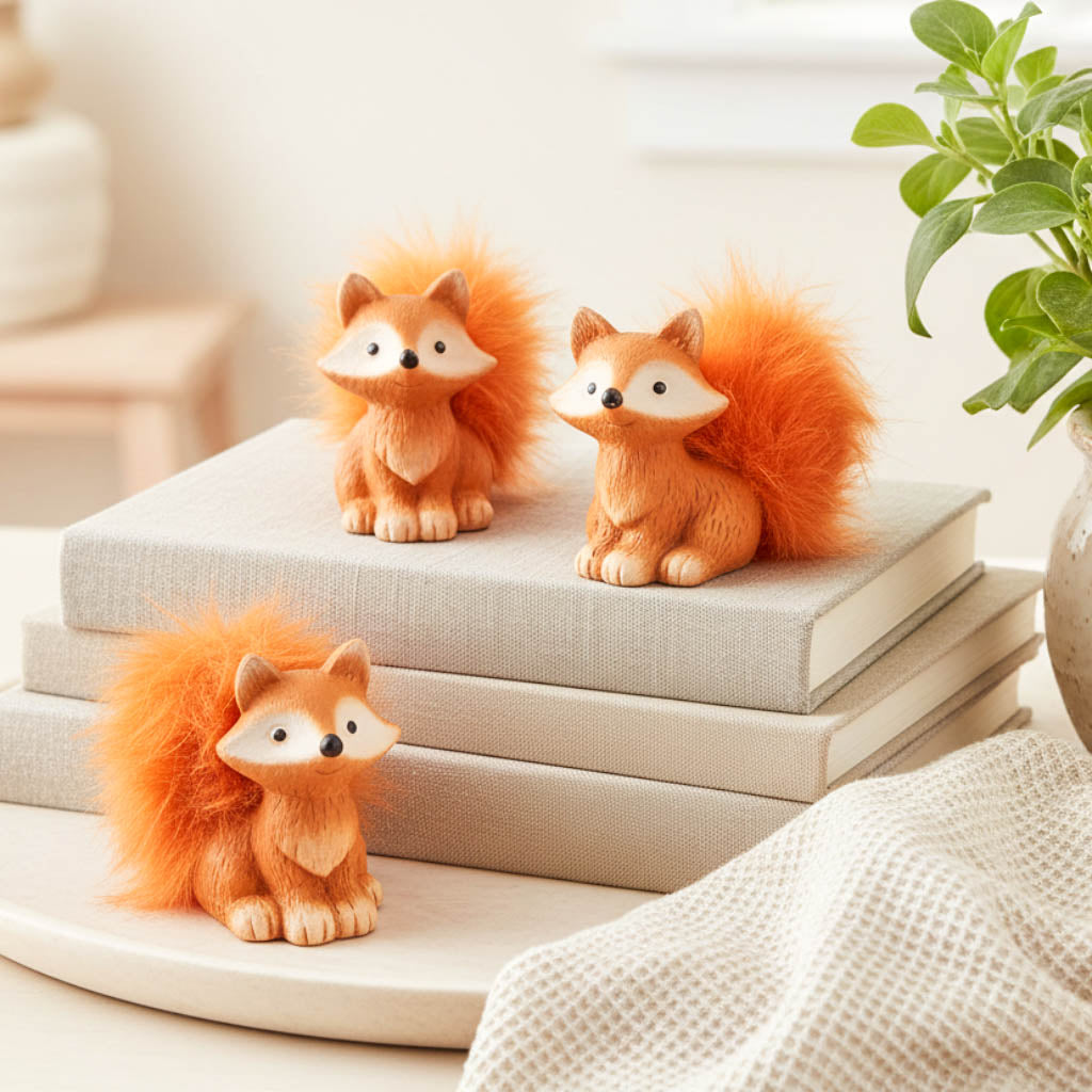 Fuzzy Fox Ornament 9cm