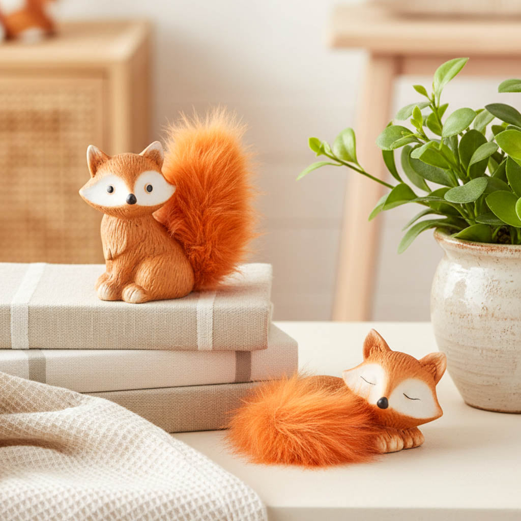 Fuzzy Fox Ornament 13cm