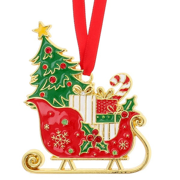 Christmas Treasures Sparkle Sleigh Tree Hanger