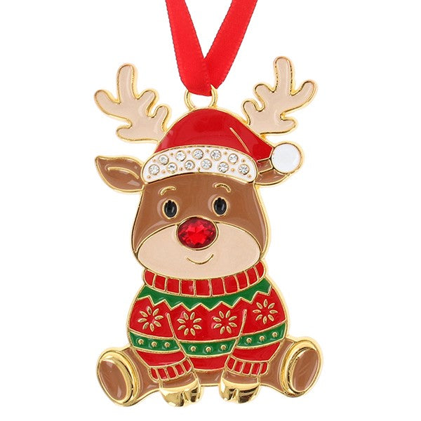 Christmas Treasures Cute Rudolph Tree Hanger