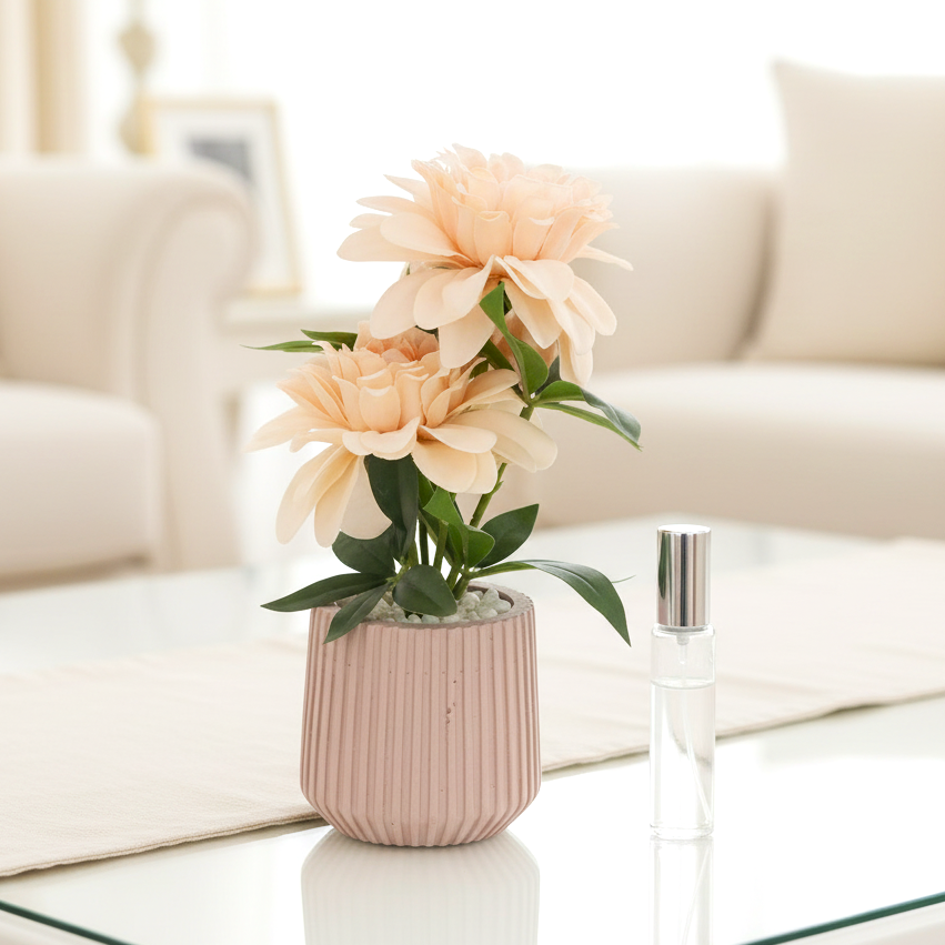 Faux Peach Dahlia Room Scent Blooms