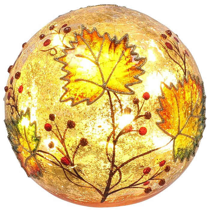 Crackle Autumn Leaves LED Ball