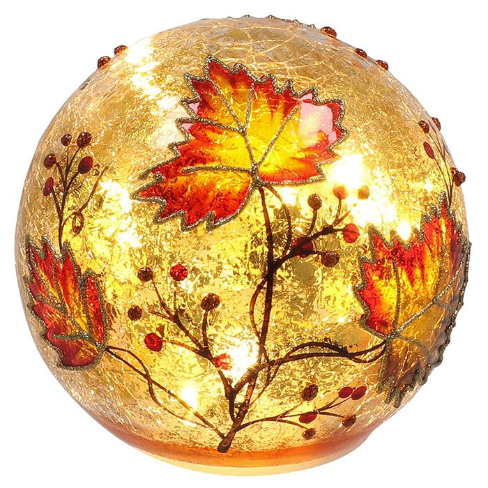 Crackle Autumn Leaves LED Ball