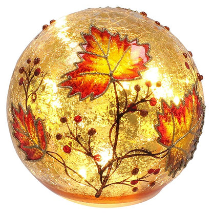 Crackle Autumn Leaves LED Ball