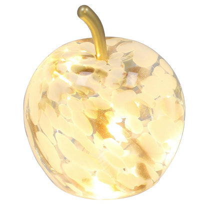 Mottle White &amp; Amber LED Glass Apple