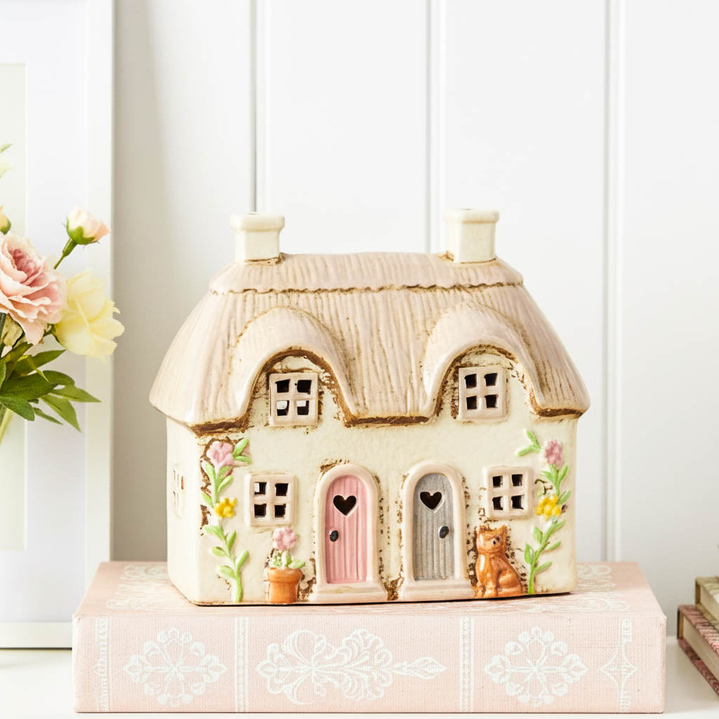 Village Pottery Double Tealight Cottage