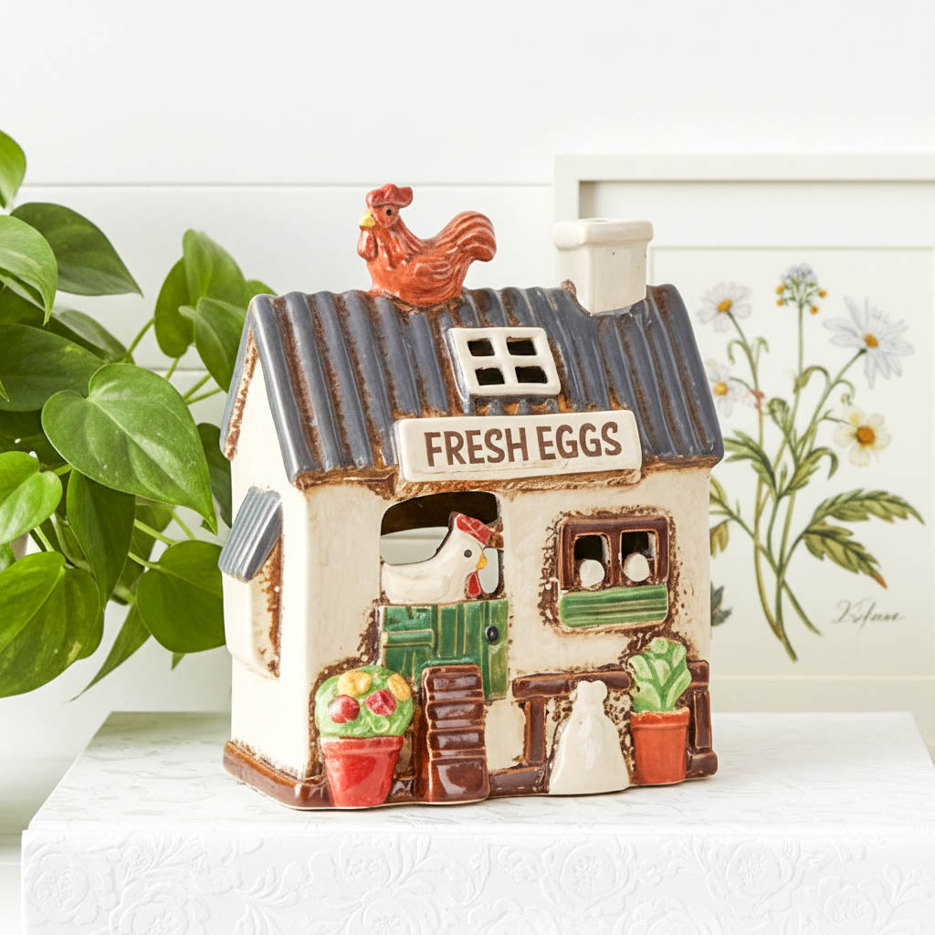 Village Pottery Chicken Coop Tealight Holder