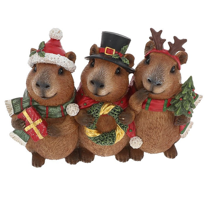 Christmas Capybara Trio